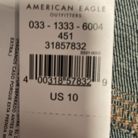 American Eagle Women’s Hi Rise Shortie Stretch Jean Shorts, size 10 - Picture 7 of 7